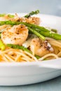 Scallop asparagus cream pasta