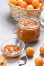 Delicious seedless plum jam can be canned at home.