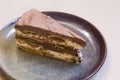 Delicious and served `Bolo de Bolacha com Mousse de Chocolate` is a typical Portuguese dessert.