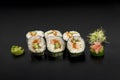 Delicious set Japanese sushi rolls Royalty Free Stock Photo