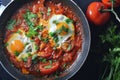 Traditional Eastern Shakshouka - Eggs Poached in Tomato Sauce