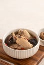 Delicious shiitake mushroom chicken soup, traditional Taiwanese soup Royalty Free Stock Photo