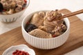 Delicious shiitake mushroom chicken soup, traditional Taiwanese soup Royalty Free Stock Photo