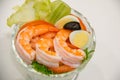 Delicious shrimp cocktail salad in glass Royalty Free Stock Photo