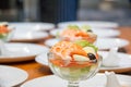 Delicious shrimp cocktail salad in glass Royalty Free Stock Photo