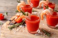 Delicious shrimp cocktail shots