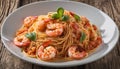 Delicious shrimp scampi pasta, ready to be savored! Royalty Free Stock Photo