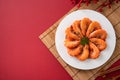 Delicious shrimp soaked in Chinese wine for lunar new year`s dishes Royalty Free Stock Photo