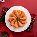 Delicious shrimp soaked in Chinese wine for lunar new year`s dishes Royalty Free Stock Photo