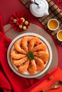 Delicious shrimp soaked in Chinese wine for lunar new year`s dishes Royalty Free Stock Photo