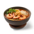 Delicious Singaporean Laksa with Shrimp and Noodles in a Bowl.