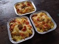 Delicious skotel macaroni in aluminium foil