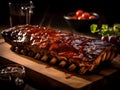 Slab of BBQ spare ribs with herbs Royalty Free Stock Photo