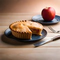 Delicious slice of apple pie - ai generated image