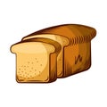 Delicious slice bread isolated icon