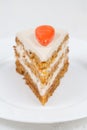 Delicious slice of carrot sponge cake with cream Royalty Free Stock Photo