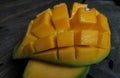 Delicious slice of mango with beautifull orange colour