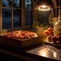 Freshly Baked Pizza on Marble Countertop Royalty Free Stock Photo