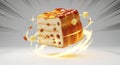 A delicious slice of raisin bread with butter and jam, presented with glowing effects Royalty Free Stock Photo