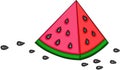 Delicious slice of watermelon with seeds