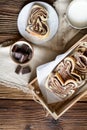 Delicious slices of chocolate Babka bread Royalty Free Stock Photo