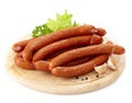 Delicious smoked sausages Royalty Free Stock Photo