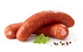 Delicious smoked sausages Royalty Free Stock Photo