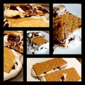 Delicious smore with giant roasting marshmallow and chocolate chips