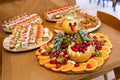 Delicious snacks of food arranged on a plate Royalty Free Stock Photo