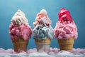 Delicious Soft ice creams. Generate Ai Royalty Free Stock Photo