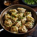 Delicious Sonian Style Dumplings With Hot Sauce