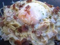 Delicious Spaghetti carbonara Royalty Free Stock Photo