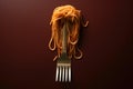 Delicious Spaghetti fork food. Generate AI