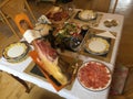 Typical Spanish table with tapas-based food Royalty Free Stock Photo