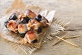 Spanish tapas on wrapping paper Royalty Free Stock Photo