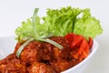 Spicy meatball with vegetables