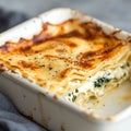 Delicious Spinach Ricotta Lasagna Baked Pasta Dish Royalty Free Stock Photo