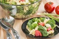 Delicious spinach and rotini pasta salad Royalty Free Stock Photo