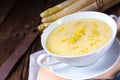 Delicious spring white asparagus soup