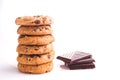 Delicious stack of Chocolate Chip Cookies Royalty Free Stock Photo