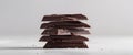 A Delicious Stack of Dark Chocolate Chunks. Royalty Free Stock Photo