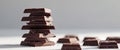 A Delicious Stack of Dark Chocolate Chunks Royalty Free Stock Photo