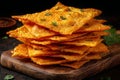 Delicious Stack of Fried Masala Papad Royalty Free Stock Photo