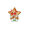 Delicious star cookies with character in love shape