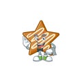Delicious star cookies with character waiter shape