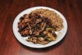 Delicious steak and chicken hibachi