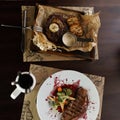 Juicy grilled steak `Striploin ` Royalty Free Stock Photo