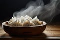 Delicious Steamed Dumpling in Minimal Style on Rustic Background AI Generated