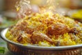 Delicious Steamy Chicken Biryani Dish with Aromatic Spices Served in Traditional Bowl, Authentic Indian Cuisine