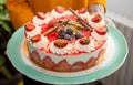 Strawberry cake with vanilla cream Royalty Free Stock Photo